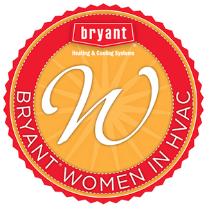 Bryan Woman in HVAC logo.