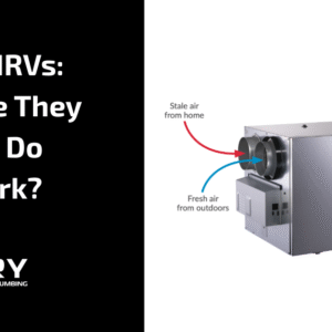 Split image showing a Bryant ERV illustration and the text "ERVs and HRVs: What are they and how do they work?"