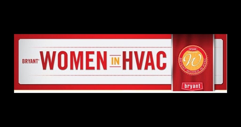 Bryant Women in HVAC logo on a black background.